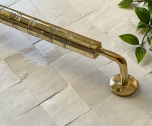 Unlaquered Brass Towel Rack Bar for Bathroom | Antique Towel Bar Brass Towel - Picture 1 of 10