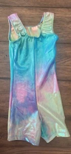 Lot of 3 DESTIRA Gymnastics Leotards with Shorts Child XXS Mermaid Rainbow - Picture 1 of 8