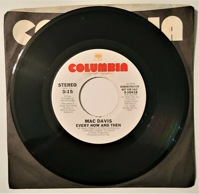Mac Davis  Every Now And Then  Mono/Stereo  45rpm  "Promo"  NM - Image 1 of 3