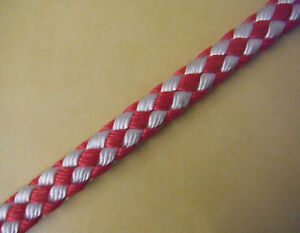 1m Geflochtene Seile Leinen Tau Seil Schnur Reepschnur 10mm Rot Weiß