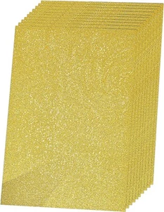 ๐ 400 Bright Gold Glitter Single Sided 250 GSM/92lb Cardstock 11.7"L x 8.3"W - Picture 1 of 2