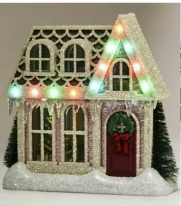 BATH & BODY WORKS COZY HOLIDAY HOUSE CHRISTMAS WALLFLOWER PLUG IN LIGHT NEW - Picture 1 of 6