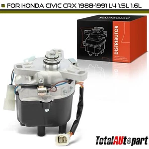 Ignition Distributor w/ Cap & Rotor for Honda Civic 1988-1991 L4 1.5L L4 1.6L - Picture 1 of 9