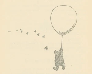 Winnie-the-Pooh 1926 - Up Up and Away by Ernest H Shepard Art Print - Picture 1 of 3