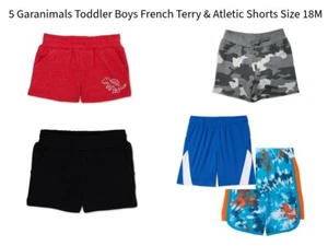 Garanimals Toddler Boys Lot 5 French Terry Pull On Athletic /Play Shorts Sz 18M - Picture 1 of 9