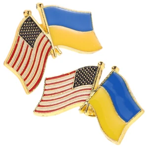 2 Pcs Flag Brooch Man Ukrainian Pin Badge Police American Netherlands Pins - Picture 1 of 12