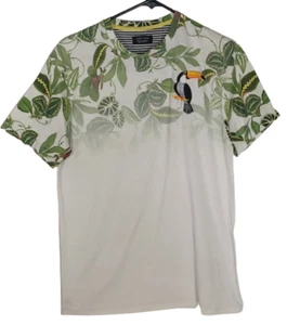 Zara Man TShirt Colorful Toucan Short Sleeved Soft and Stretchy Size Mens Small - Picture 1 of 7