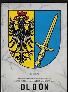 QSL CARD "DL9ON,Crest of Essen (Renania Settentrionale-Vestfalia),Due Scudi",Germania (Q8319) - Foto 1 di 2