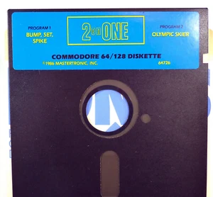 Commodore 64 TWO on ONE: Bump Set Spike & OLYMPIC SKIER - getestet & funktioniert - Bild 1 von 6
