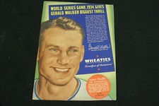 1938 WHEATIES CEREAL BOX PANEL CARD,SERIES 10, BASEBALL, GERALD WALKER