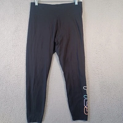 FILA Womens Black Workout Pants Size Large Logo Elastic Waist Stretch Soft - Image 1 of 4