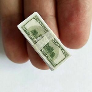 Dollhouse Miniature Replica Paper Money $100 Bills,  4 stacks (80 bills)