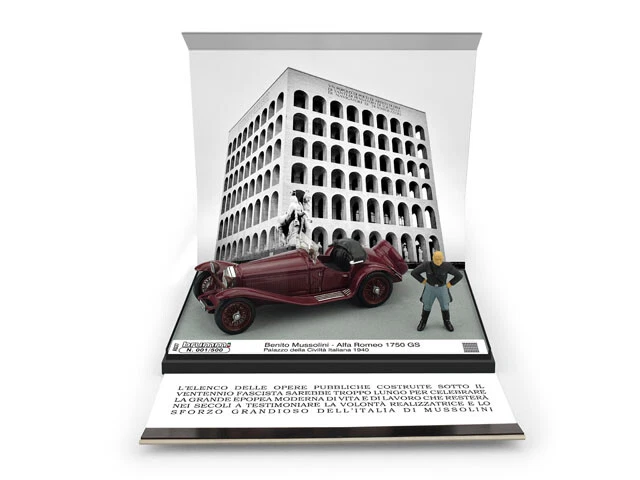 Brumm ALFA ROMEO 1750 GS Benito Mussolini EUR Palazzo della Civilta1940 1 43