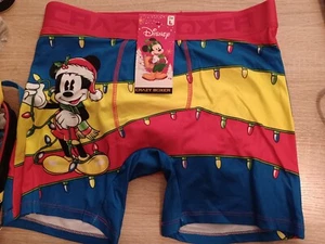 Disney Mickey Mouse Holiday Lights Boxer Briefs Large 36-38 NEW CRAZY BOXERS - Picture 1 of 3