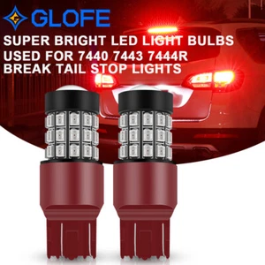 7443 7440 T20 Super Bright Red Flash Strobe Rear Brake Tail Stop LED Light Bulbs - Picture 1 of 6
