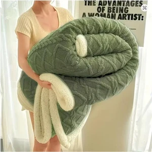 1pc Jacquard Sherpa Weighted Blanket 10lbs Adults Soft Warm Thick Calm Blanket 1 - Picture 1 of 15