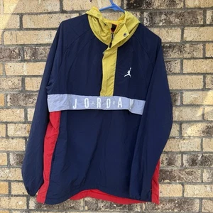 Nike Jordan Windbreaker Jacket Men’s M Navy Red Yellow Anorak Style 942729-451 - Picture 1 of 5