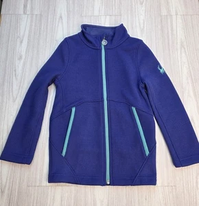Spyder Girls Blue Full Zip Up Fleece Lined Stryke Sweater Jacket Size Small 7/8 - Picture 1 of 8