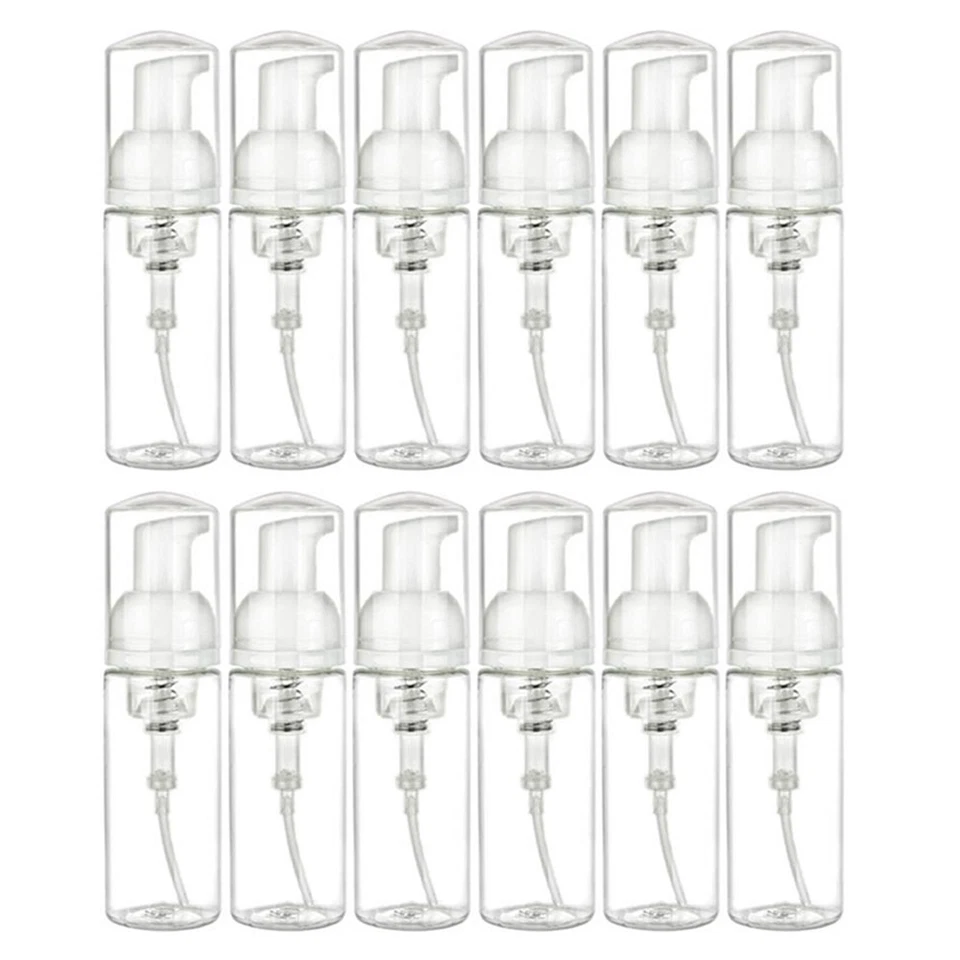 10PC Clear Plastic Foamer Bottle 1.7oz 50ml Pump Mini Travel Size Soap Dispenser - Image 1 of 1