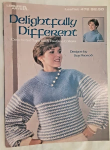 Leisure Arts #472 DELIGHTFULLY DIFFERENT Crocheted Tops Pamphlet - 3 Designs (H) - Picture 1 of 2