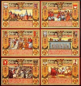 GELDERN 1922 XX-RARE "Men's Choir" Series B Complete German Notgeld - Picture 1 of 2