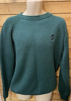 Thick Jumper, Men’s Chaps, Dark Green, Chunky, Size L 46 In Chest Cotton - Image 1 of 4