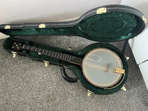 Hand Made 11” Open Back Banjo By Leon Ballard In Fitted Case - Picture 1 of 11