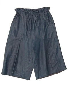 VINTAGE Womens High Waist Bermuda Shorts IT 44 Medium W28 Navy Blue AR04 - Picture 1 of 4