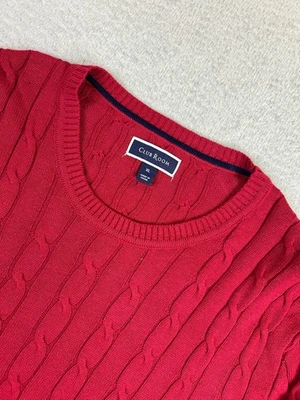 Suéter Club Room Para Hombres XL Rojo Tejido con Cable Algodón Cuello Redondo Pullover Clásico Foto 1 de 4