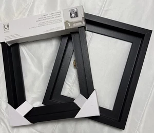 DUE 2 Cornici Galleggianti Nere Look Legno per Tela Elasticizzata 8x10” - Foto 1 di 5