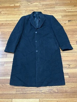 Abrigo Calvin Klein Hombre Talla 46R Gris Lana Mezcla Cachemira Gabardina Pesado Foto 1 de 4