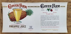 ADVERTISING Label Can Clover Farm Ohio Cleveland Pineapple Juice - Picture 1 of 1