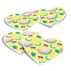 4x Heart Stickers - Pineapple Melon Kiwi Tropical Fruit #46040