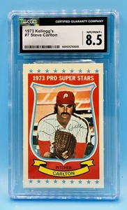 1973 KELLOGGS BASEBALL #7 STEVE CARLTON HOF CGC GRADED NM/MINT+8.5 - Picture 1 of 2