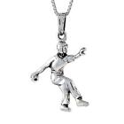 Sterling Silver Discus Thrower Pendant / Charm, Italian Box Chain