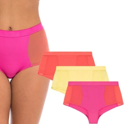 No Boundaries 3 Pk Mesh Madness Boyshort Panties (Jr or Women's), Size 2XL - Image 1 of 4