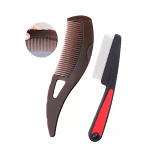 2PCS Scalp Comb - Stainless Steel Fine Tooth Hair Grooming Comb Dandruff Removal - Picture 1 of 6