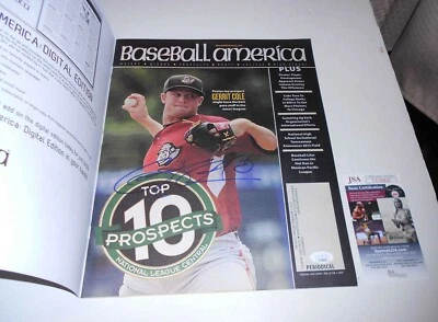 2013 Gerrit Cole Baseball America Magazine Signed JSA CERT yankees - Image 1 of 3