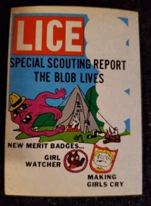 Vintage 1974 CRAZY MAGAZINE COVERS: Lice / Fleer Sticker Card - Picture 1 of 2