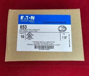 EATON CROUSE-HINDS 653 1-1/4” compression type connector for thin wall EMT - Picture 1 of 3