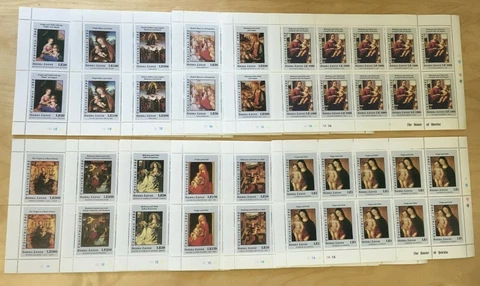 FULL SHEETS Sierra Leone 1992 1584-95 - Christmas - Set of Sheets - MNH Cover