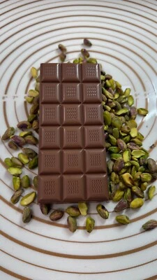 Milk Dubai Chocolate bar with Pistachios Honey Kataifi Handmade 120g.  - Image 1 of 4