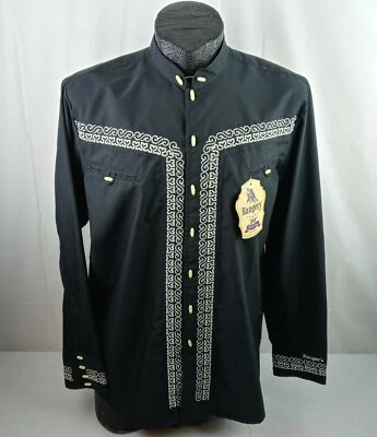 Ranger's Original Western Shirt 2XL Men Black Cowboy Rodeo Embroidery Button-Up  - Image 1 of 4