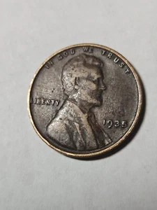 1935 wheat penny/cent no mint mark, copper. United States. - Picture 1 of 3