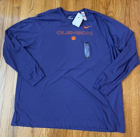 Men's Clemson Tigers Nike Team Practice Performance Long Sleeve T-Shirt NWT 4XL Cover