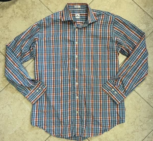 Peter Millar Button Up Plaid L/S Shirt Size Large - Picture 1 of 4