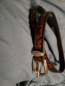 Brighton Womens Size Small Brown Leather Belt Ornate Buckle Western Style Q2900 - Picture 1 of 5