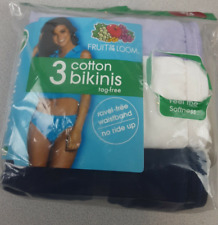 Fruit Of The Loom Ladies 3 Pack Tag Free Cotton Bikinis Size 5 - New  (65)