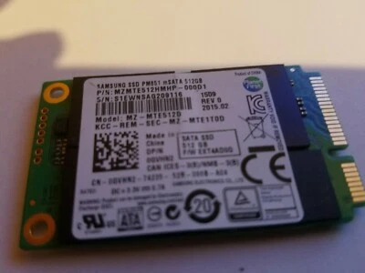 Samsung PM851 msata 512gb ssd solid state drive MZ-MTE512D MZMTE512HMHP SSD - Image 1 of 2