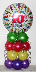 10 CUMPLEAÑOS - 10 AÑOS EXHIBICIÓN GLOBO - DECORACIÓN DE MESA DE FIESTA - SIN NECESIDAD DE HELIO - Imagen 1 de 1